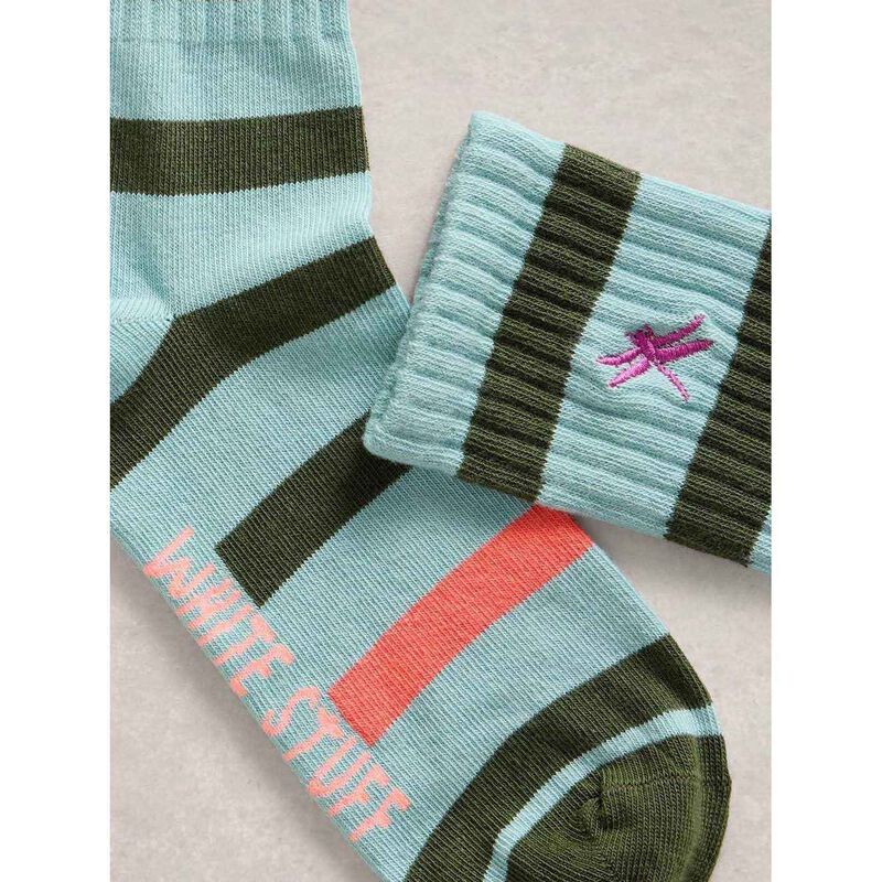 White Stuff Embroidered Dragonfly Rib Sock image number 1